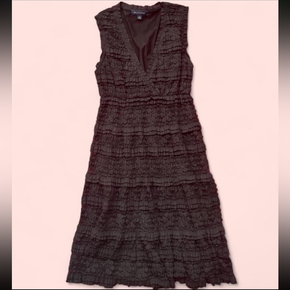 Max Edition Black Lace Ruffle Midi Dress – Size S - Picture 1 of 4